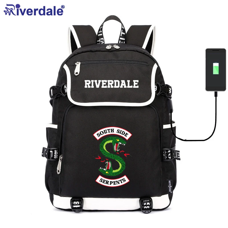 Холщовый Рюкзак Riverdale школьные рюкзаки с usb зарядкой наплечная сумка змеями на