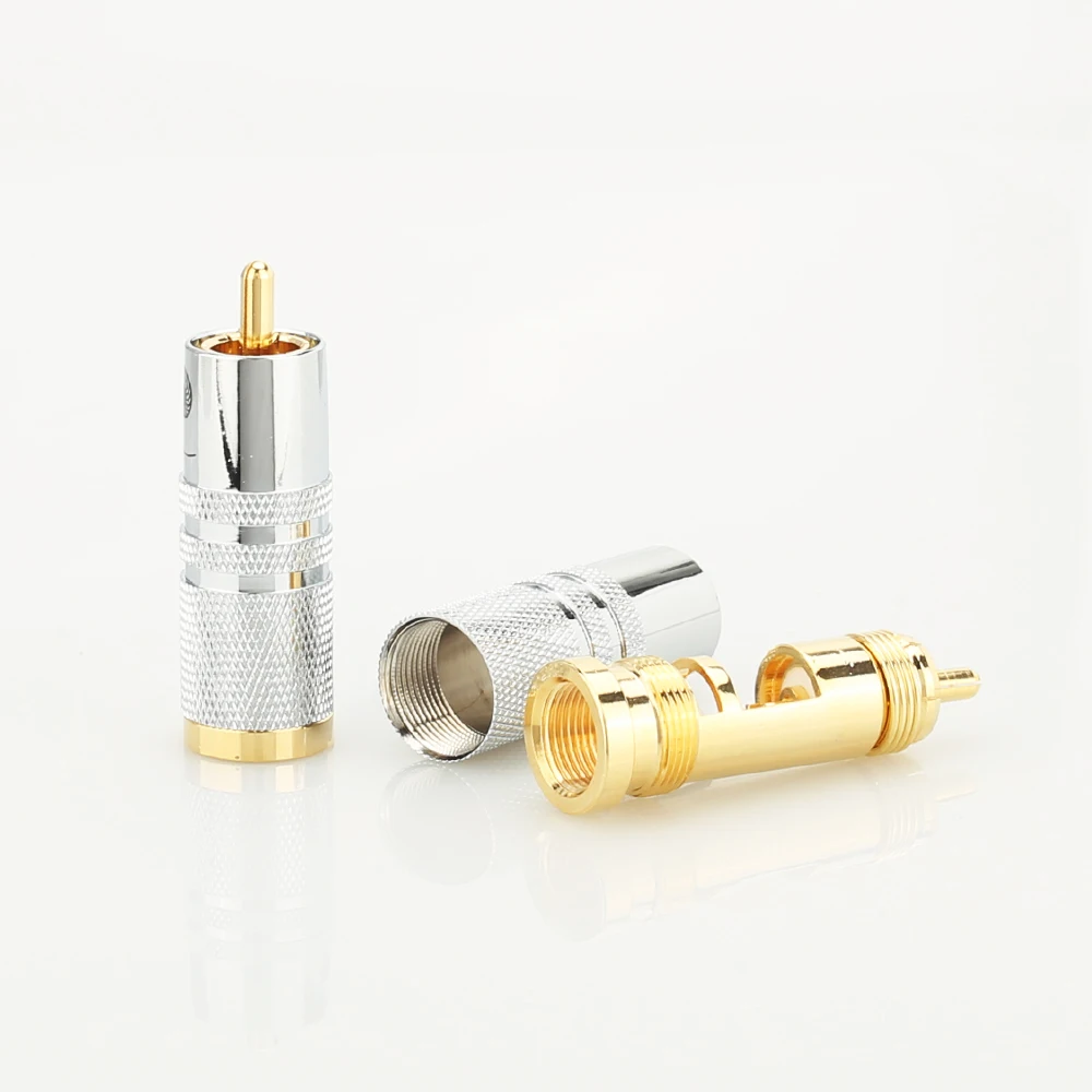 HI-End позолоченный RCA аудио разъем видео адаптер Кабельный 4 шт. Штекерный