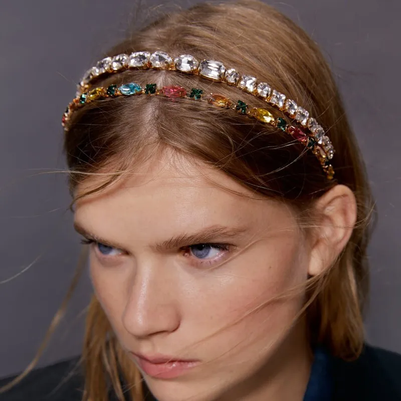 Трендовые хрустальные повязки для волос ZA элегантные Стразы женщин и девочек