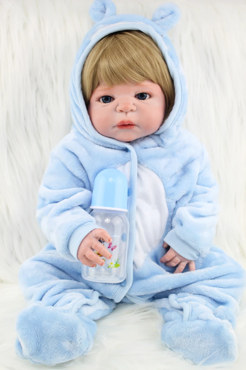 BZDOLL 55 см полный корпус силиконовый реборн реалистичные куклы новорожденных