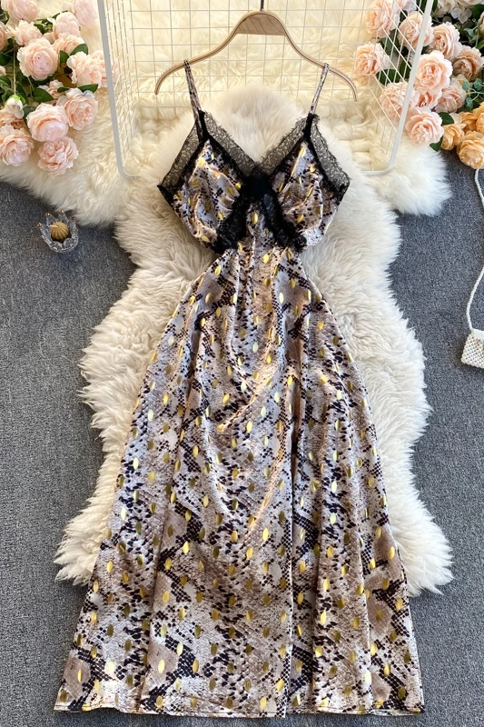 

woman dress 2021 summer clothes vintage sexy lace backless v-enck elegant Spaghetti Strap party dress vestidos mujer