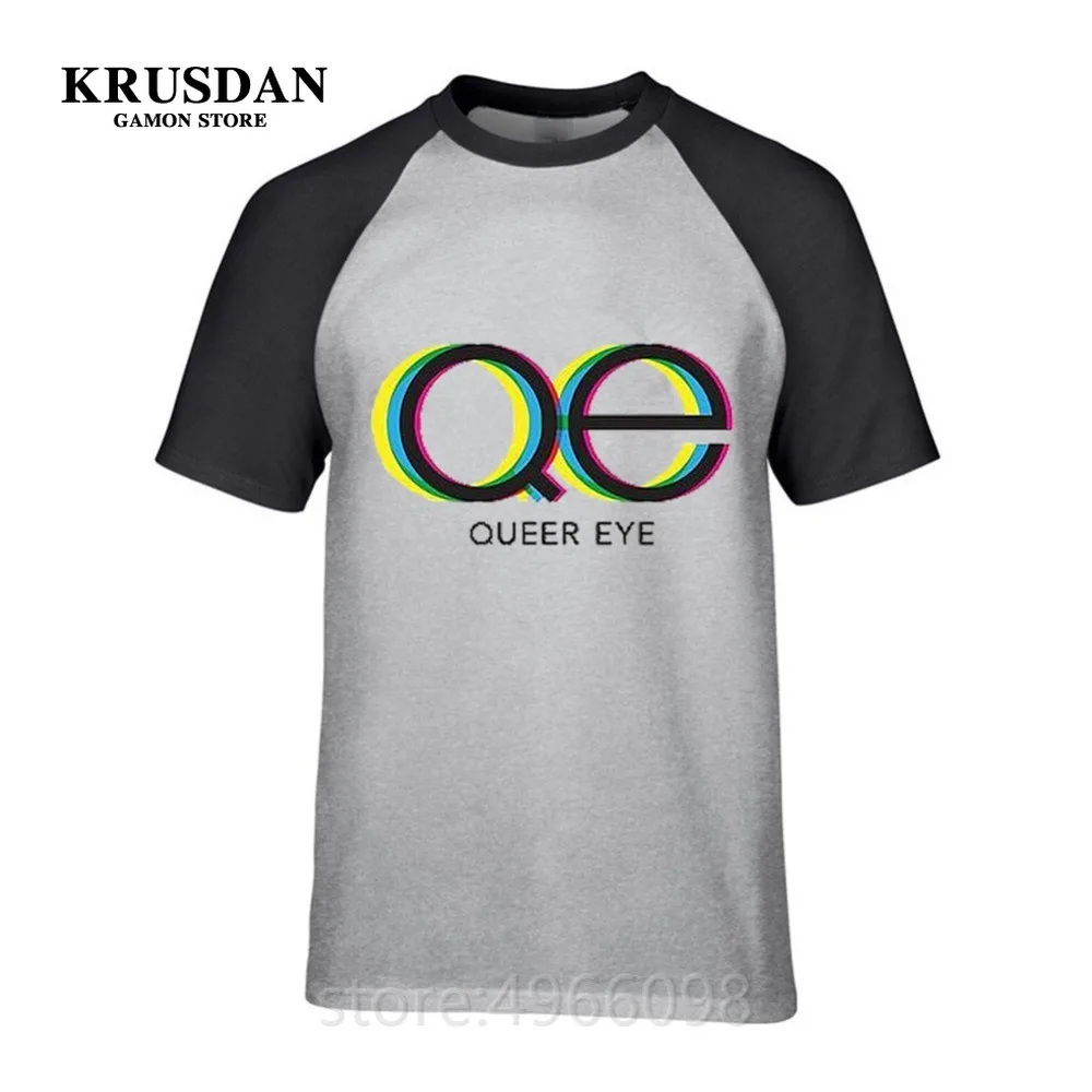 2019 Мужская футболка для мужчин s Slim Fit Queer eye логотип футболки с коротким рукавом