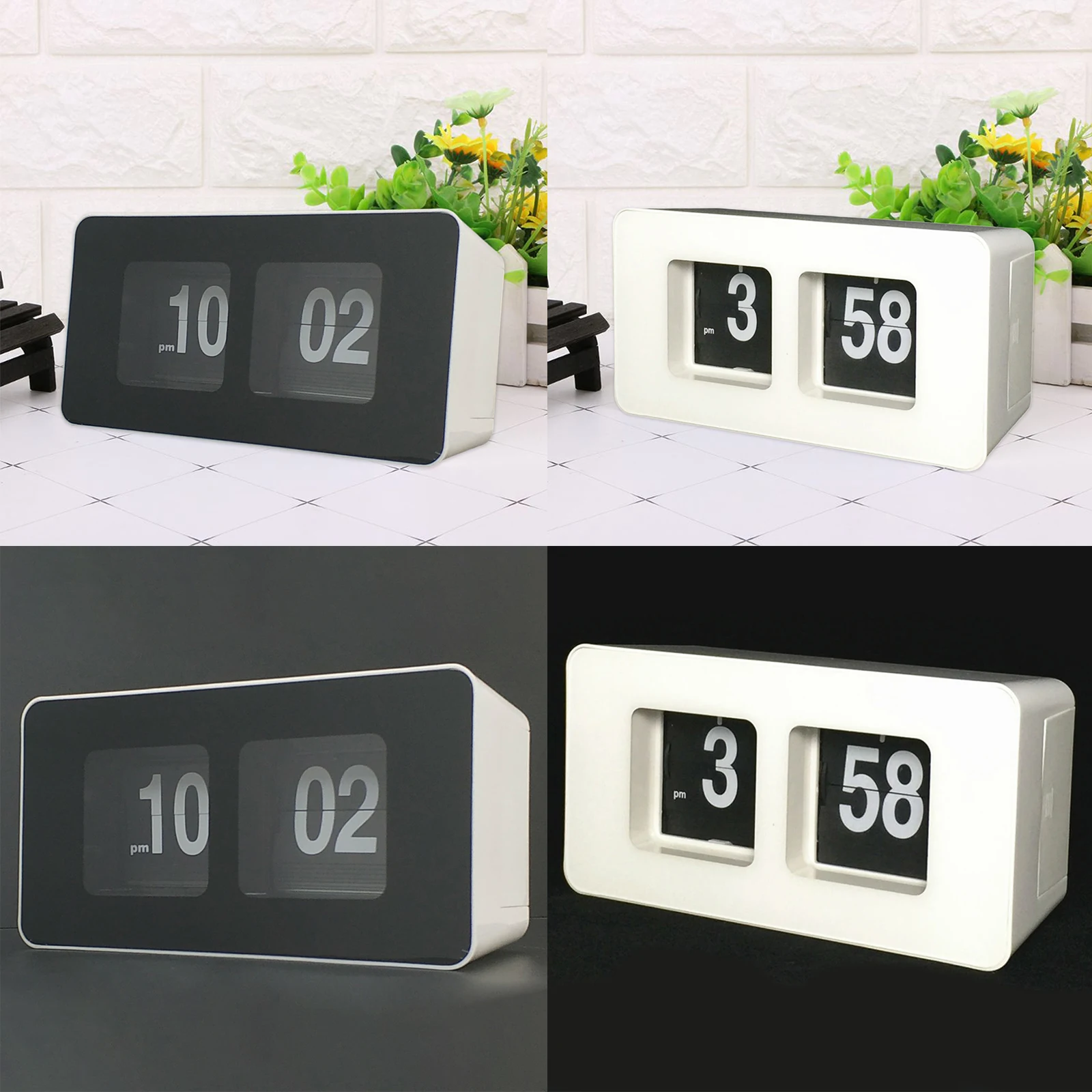 

Retro Auto Flip Clock Digital Wall Cloks Digital Desk Clock Battery Operated Large Display for Home Bedroom Table Desk Decor