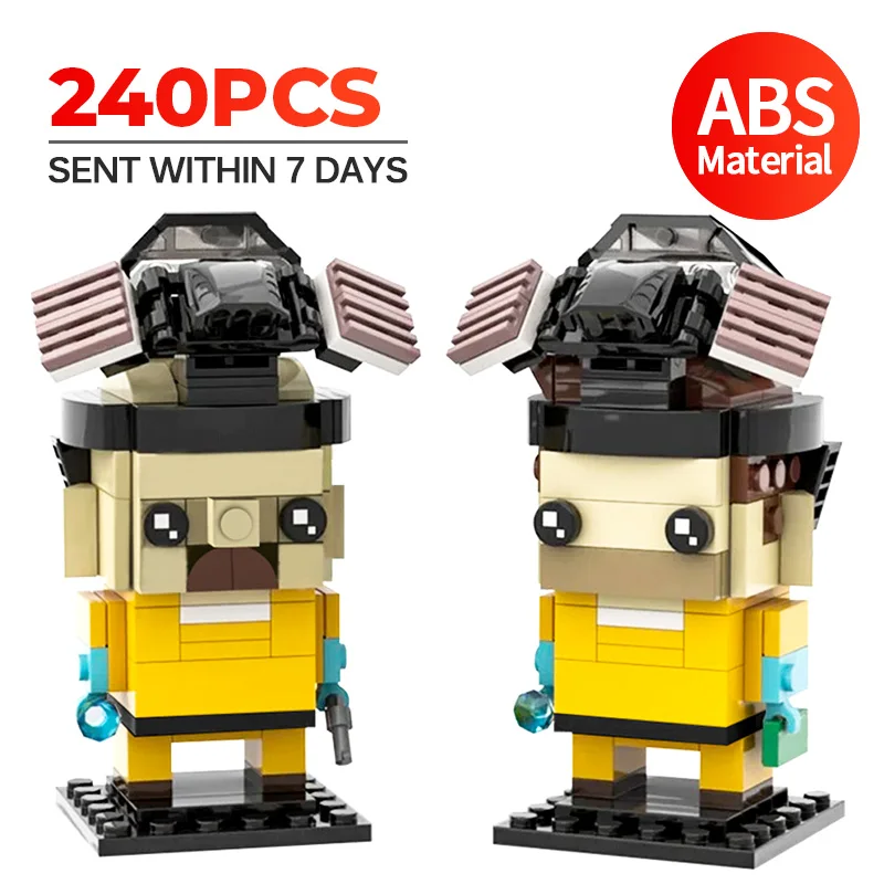 

MOC Classic Movie Tv Figures Brickheadz Breaking The-Bad Walterd White&jessey Pinkman Model Building Blocks Collection Toys Gift