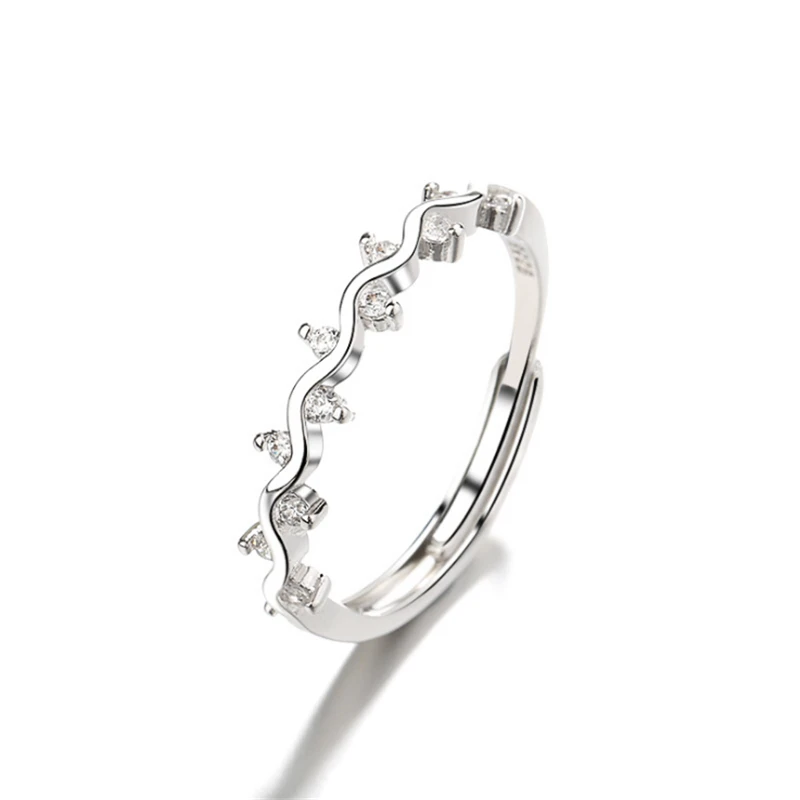 Кольцо на палец с геометрическим узором женское кольцо фианитом Rng R285 2019 |