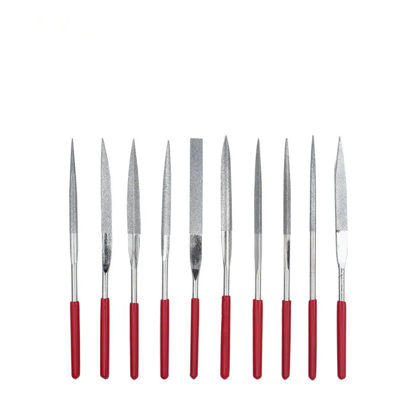 

Fixmee 10 in 1 DIY Diamond Flat Angled Needle File Non-slip PVC Set Carving Tool Kit 5 * 180 mm