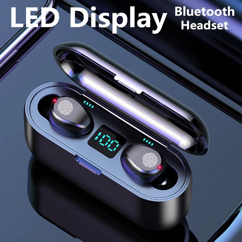 Беспроводные Bluetooth наушники 5 0 F9 Tws с зарядным боксом Спортивная гарнитура