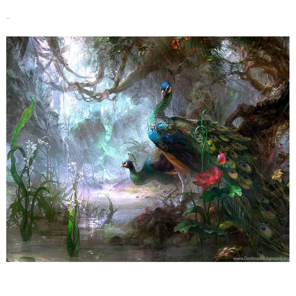 Алмазная вышивка Павлин животные Стразы Полный квадратный Набор для вышивки