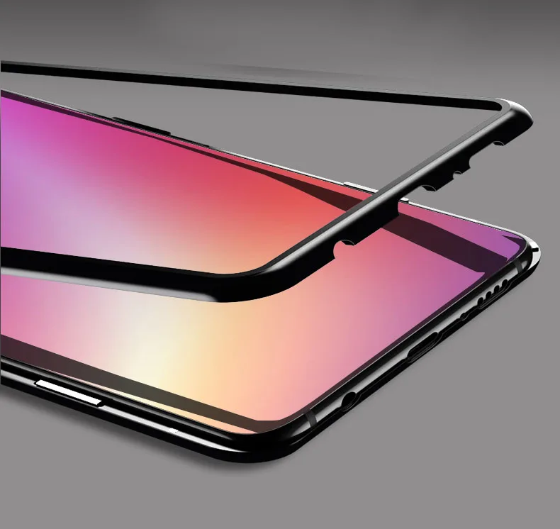 S8 алюминиевая рамка магнит защитный чехол для samsung Galaxy S8plus металлический бампер чехол для samsung Galaxy S9 S9plus бампер чехол