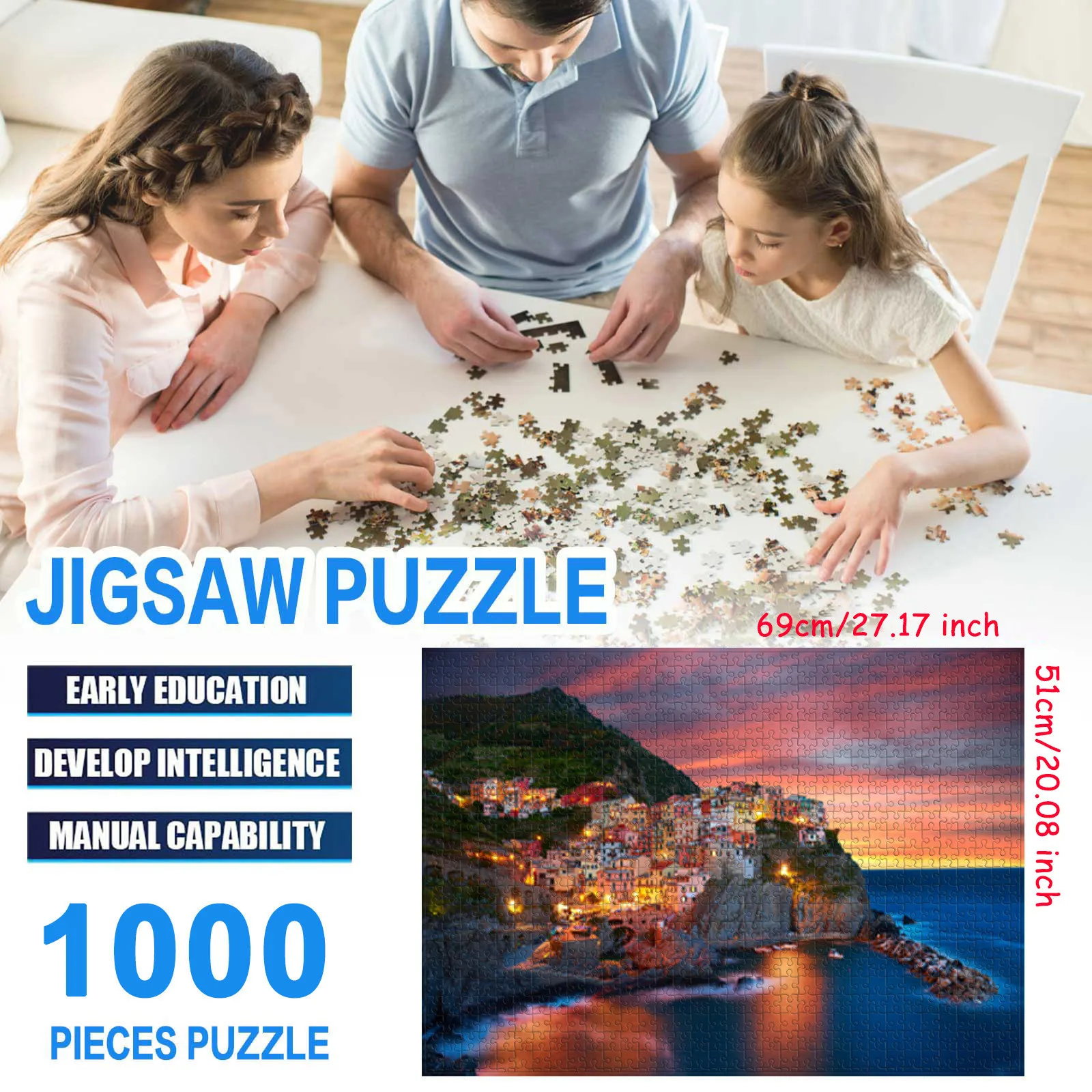 

1000 Piece Large Jigsaw Puzzle Leisure Ntelligence Development Educational Toy Home Decoration Kids Personalized Gift Juguetes