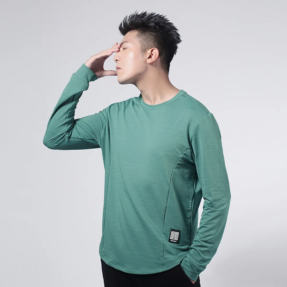 Autumn and Winter Men's Running Shirts, Fitness Sports Shirts, T Shirt for Men , Loose and Quick-Drying Sports Long-Sleeve Shirt