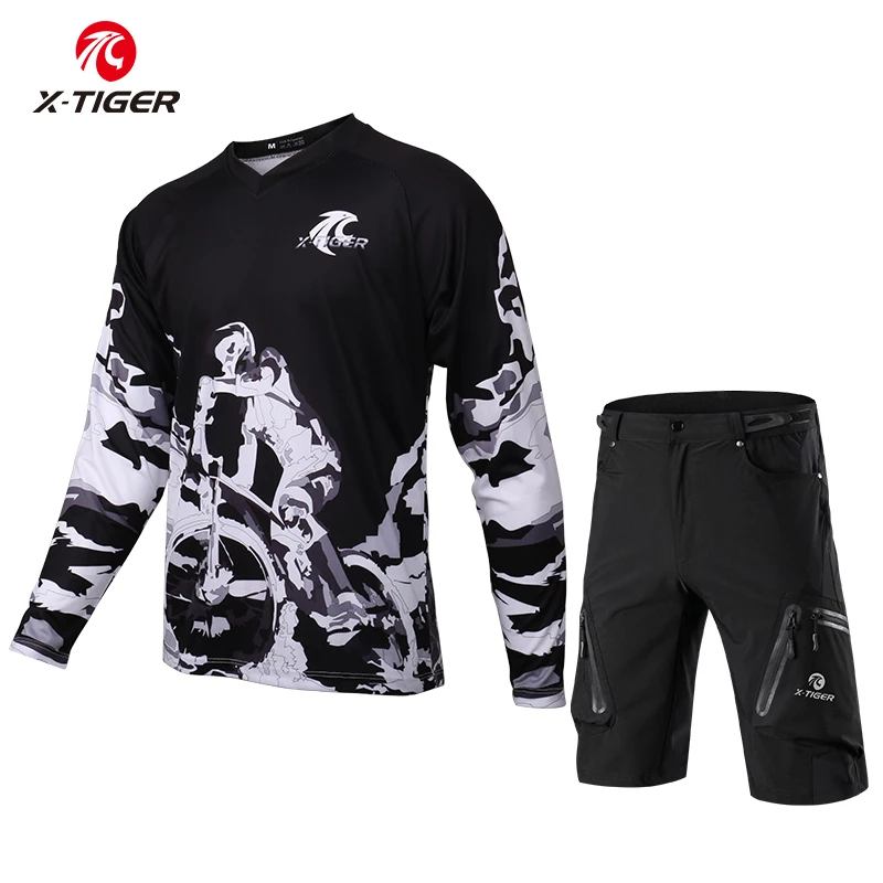 X Tiger Pro комплект из Джерси для горного спорта быстросохнущий велосипеда