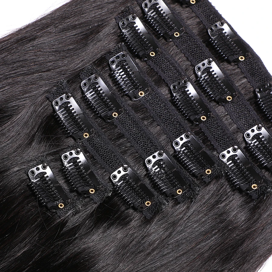 

8Pcs/set Clip in Human hair Extensions Brazilian Straight Remy Human Natural Hair Clip Ins Sets 120G Free Drop Shipping