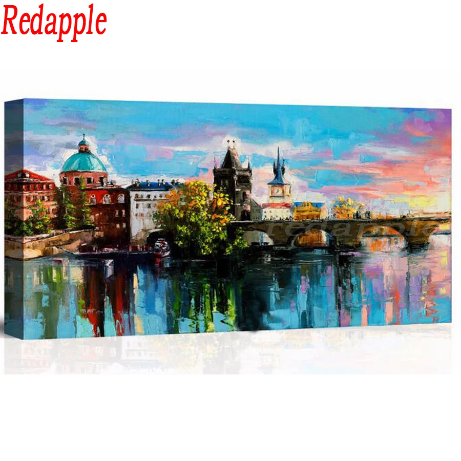 5d мозаика Прага Чарльз мост картина из квадратных страз вышивка сделай сам