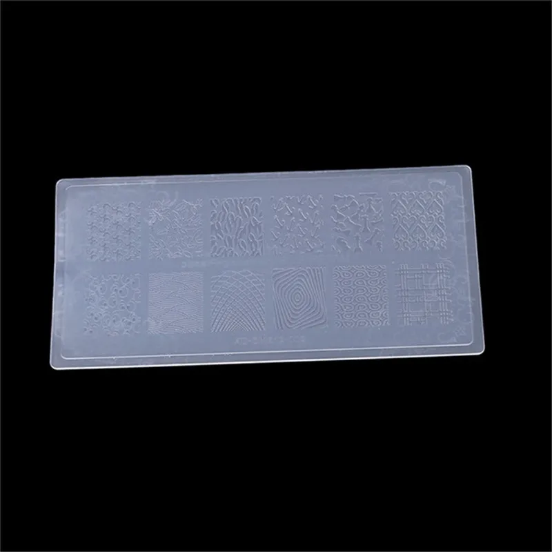 1Set Rectangle Nail Stamping Template Negative Nail Stamp For DIY Nail Designs Manicure Stamp Plate Set