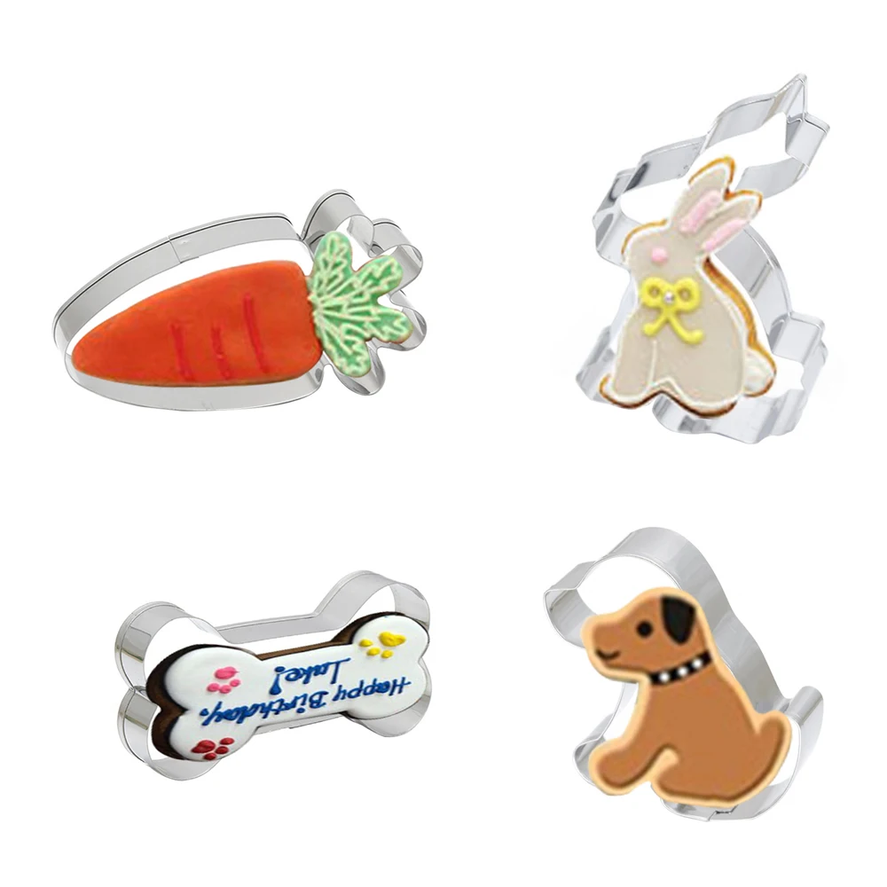 

Stainless Steel Animal Shape Bone Cookie Cutter Biscuit Molds Carrot Cake Mould Dog Mold Chocolate Pastry Baking Tools