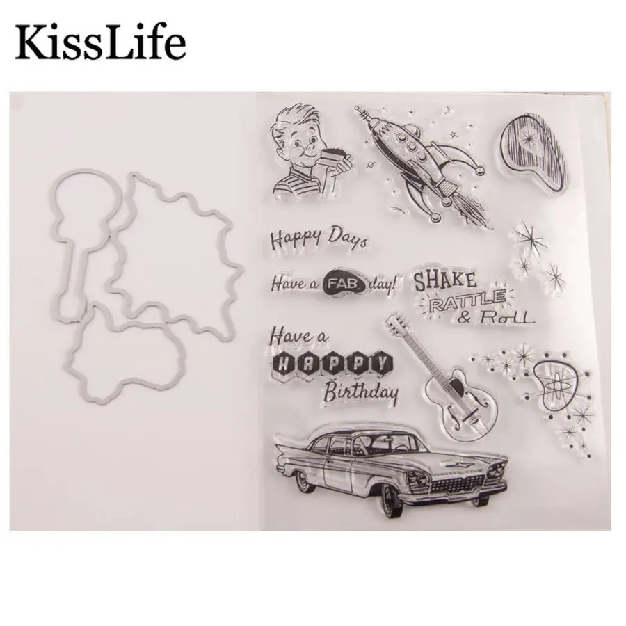 1 упаковка автомобильный плоский скрипка мальчик счастливые дни слова штампы и