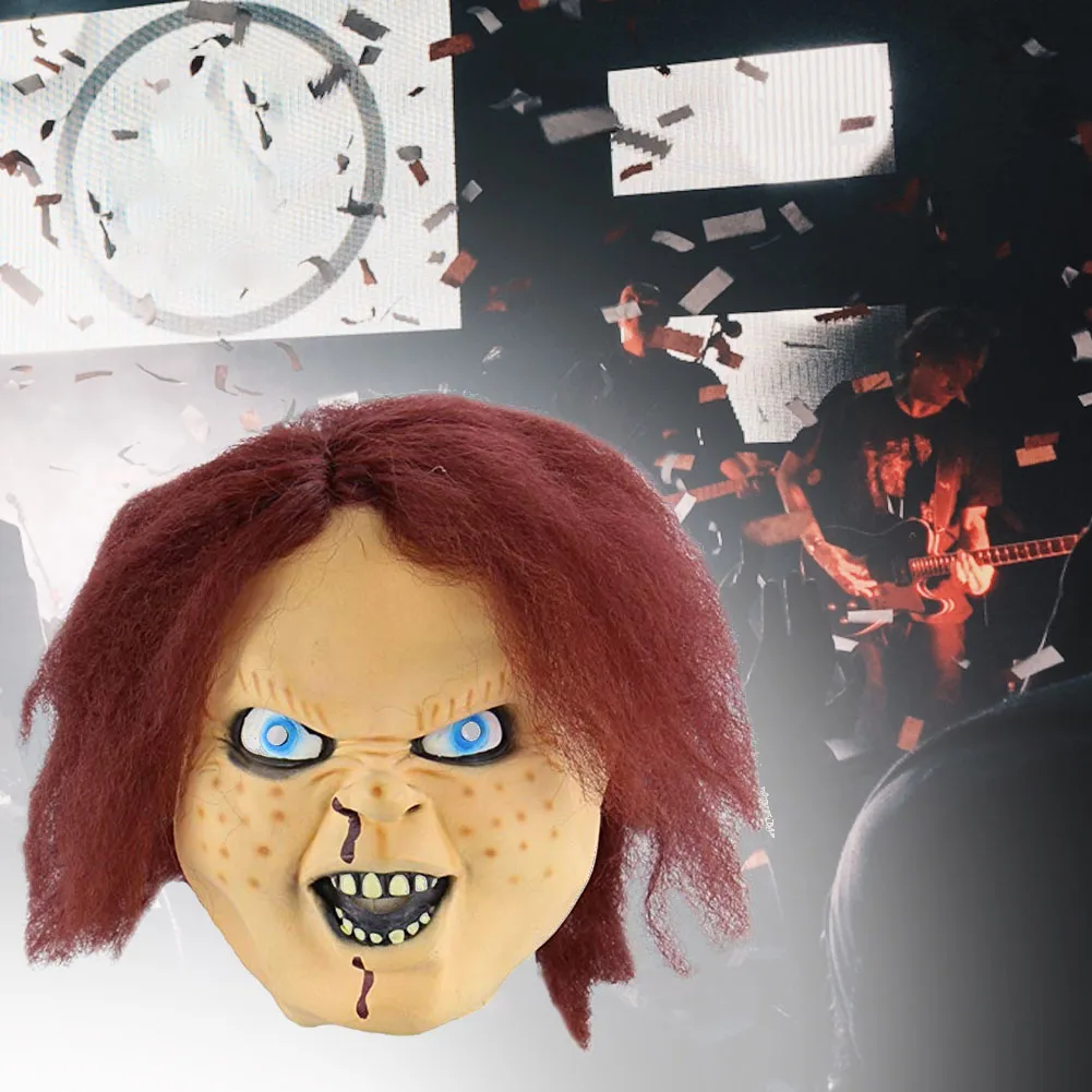 Страшная кукла мягкая Хэллоуин Нетоксичная латексная маска для лица фестиваль