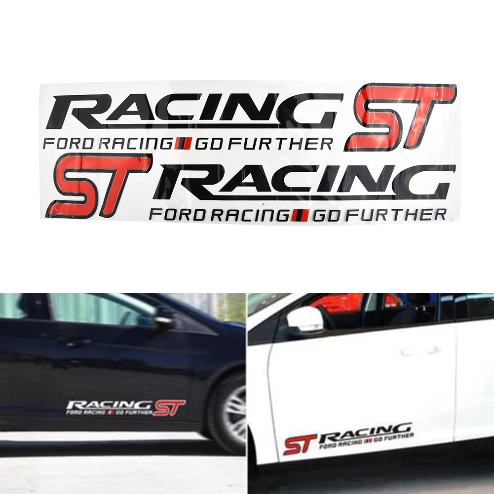 

2pcs Stickers Car Refit Reflective 1 Pair Auto Kit Practical ST RACING