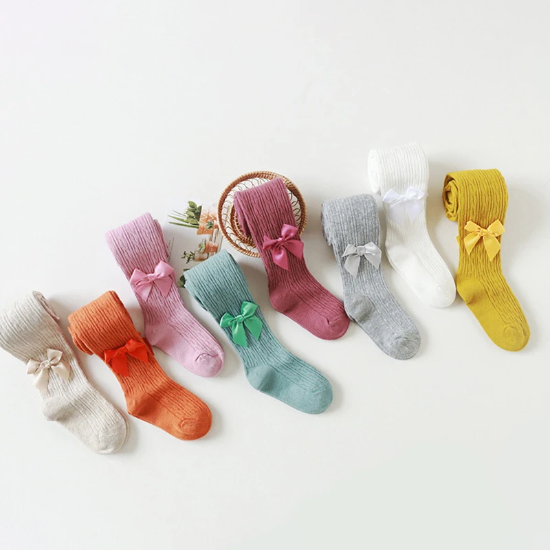 

1-12 Years Kids Girls Autumn Knitted Leggings Warm Cotton Pantyhose Tights Children Girl's Bottom Tight Pants