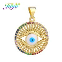 juya diy turkish jewelry supplies handmade creative enamel greek evil eye charms for trendy hamsa fatima charms jewelry making