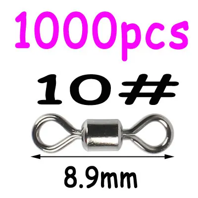 1000pcs size10 1000 шт 8 Форма медный Вращающийся шарнир для рыбалки поворотный оснастки двойное твердое кольцо рыболовные снасти для троллинга Джиги Крючки - Цвет: 1000pcs size10
