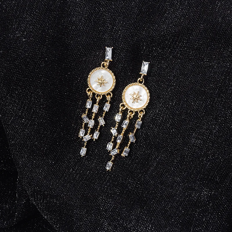 Роскошные циркониевые серьги с кисточками для женщин модные популярные