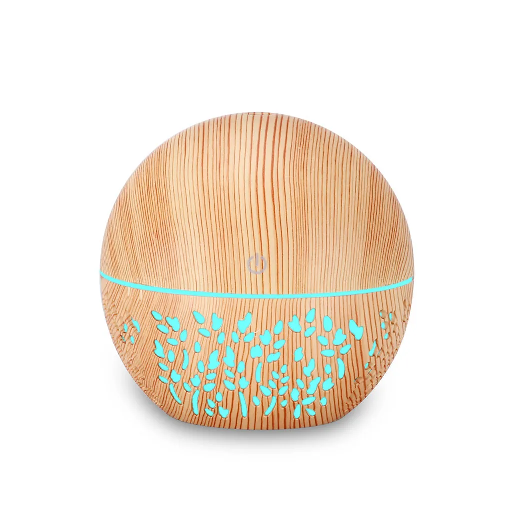 Essential Oil Diffuser Ultrasonic Air Humidifier With Wood Grain Color Changing LED Light Electric Aroma Reed Diffusers | Дом и сад