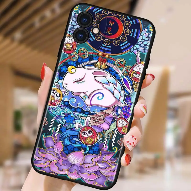 

Chinese Patterned for Apple iPhone 12 Pro Max Mini 11 Pro XS Max X XR 6S 6 7 8 Plus 5S SE2020 Black Phone Case