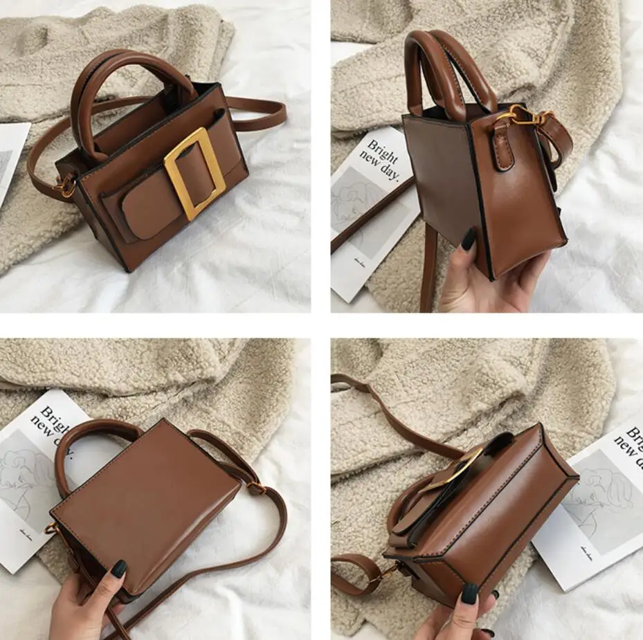 

European Vintage Fashion Small Tote bag 2019 New Quality PU Leather Women's Designer Handbag Portable Shoulder Messenger Bags