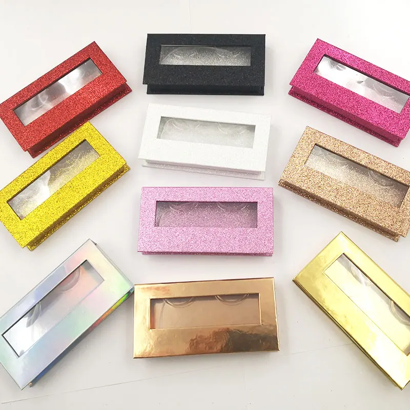 

20pcs wholesale false eyelash packaging box custom your private logo lash box fake 3d mink eyelashes faux cils strip case empty