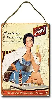 

Metal Sign 8x12 Inch Schlitz Beer Wall Decor Hanging Sign