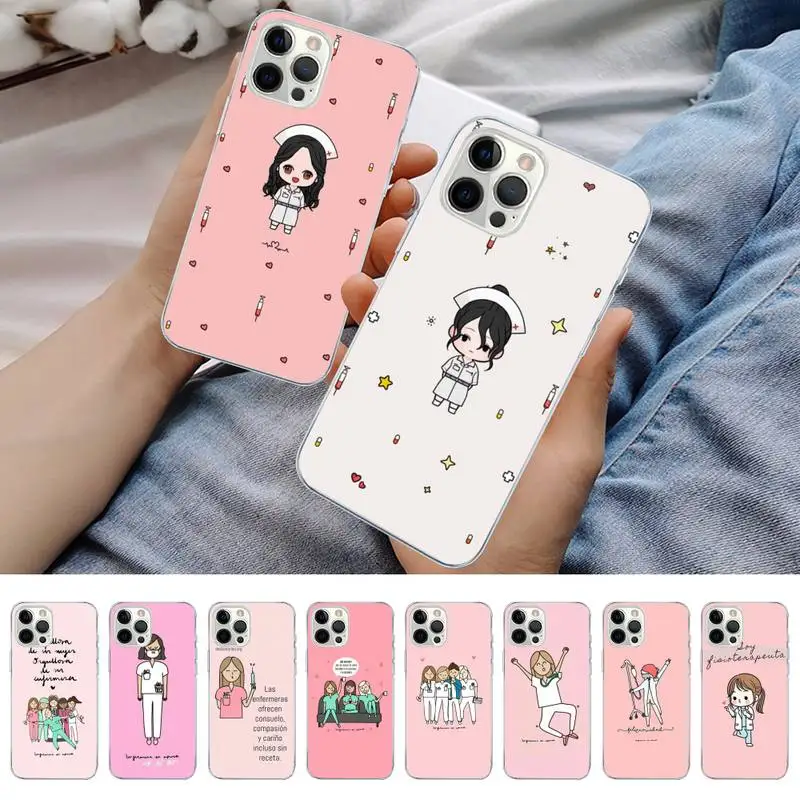 

Cartoon Medicine Nurse Doctor Phone Case for iPhone 11 12 13 mini pro XS MAX 8 7 6 6S Plus X 5S SE 2020 XR case