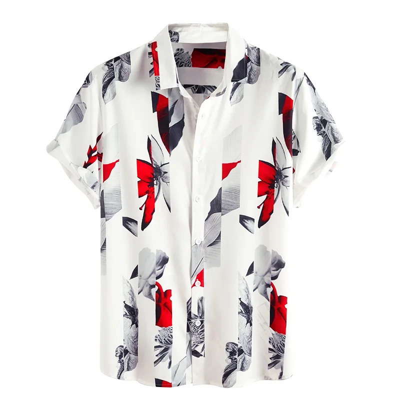

Top Selling Product In 2021 Summer New Men's Short-sleeved Shirts Fashion Casual Printed Men's Shirts Men's Clothing