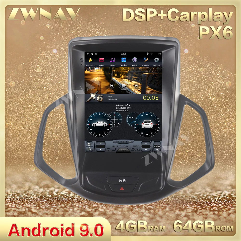 Автомобильный мультимедийный плеер Tesla style с вертикальным экраном Android 9 0 для Ford