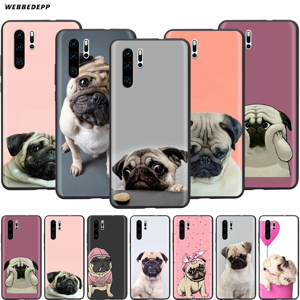 Webbedepp милый чехол с изображением мопса для Huawei Honor 6A 7A 7C 7X 8 8X 8C 9 9X 10 20 Lite Pro Note