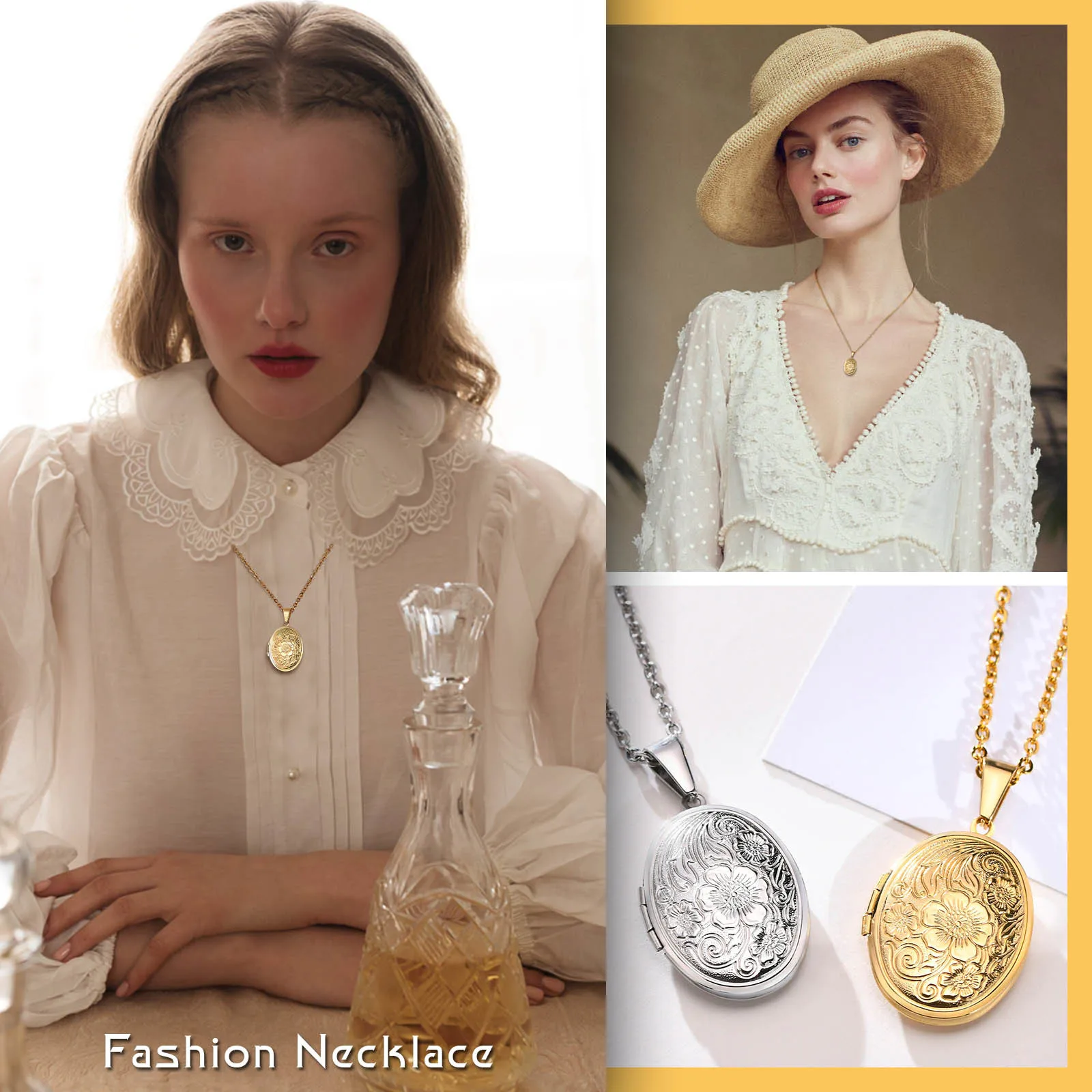 Ожерелье с кулоном в форме сердца овальное из нержавеющей стали | Украшения и