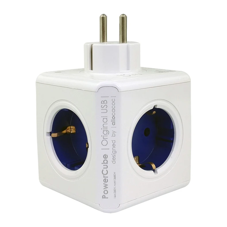 Allocacoc умный дом Электрический адаптер plug Разъем питания ЕС Plug сетевой шнур USB порты путешествия расширение Multi перешли разъем