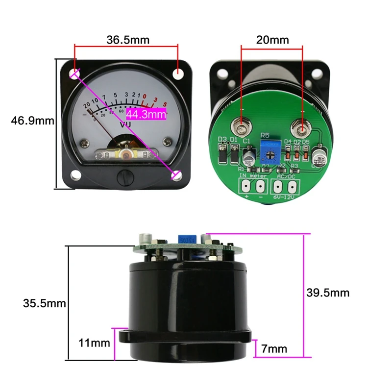 VU Meter Panel Kit 2 шт. аналоговый + выделенная плата драйвера с подсветкой|Дисплеи| |