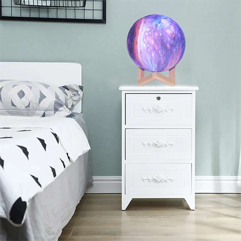 3D печать луна лампа с пультом дистанционного управления Красочный Светодиодный