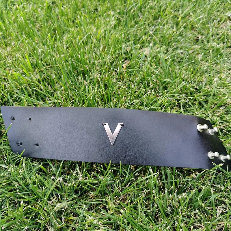 Женский широкий браслет из натуральной кожи с V-образным вырезом - купить по