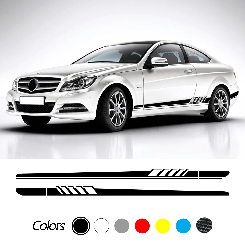 

Edition 1 Side Stripes Skirt Stickers Decal For Mercedes Benz C Class W205 C63 AMG C43 A205 C205 S205 C200 C300 C350 Accessories