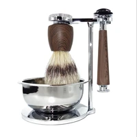 new luxury classic 4 piece mens grooming shaving kit gentleman wet double edge safety razor gift set with lather bowl mug
