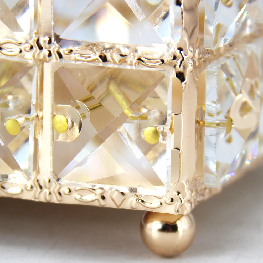 

Modern Crystal Tissue Box Holder Home Living Room Tea Table Drawer Royal Square Case Decoration for Household Storage