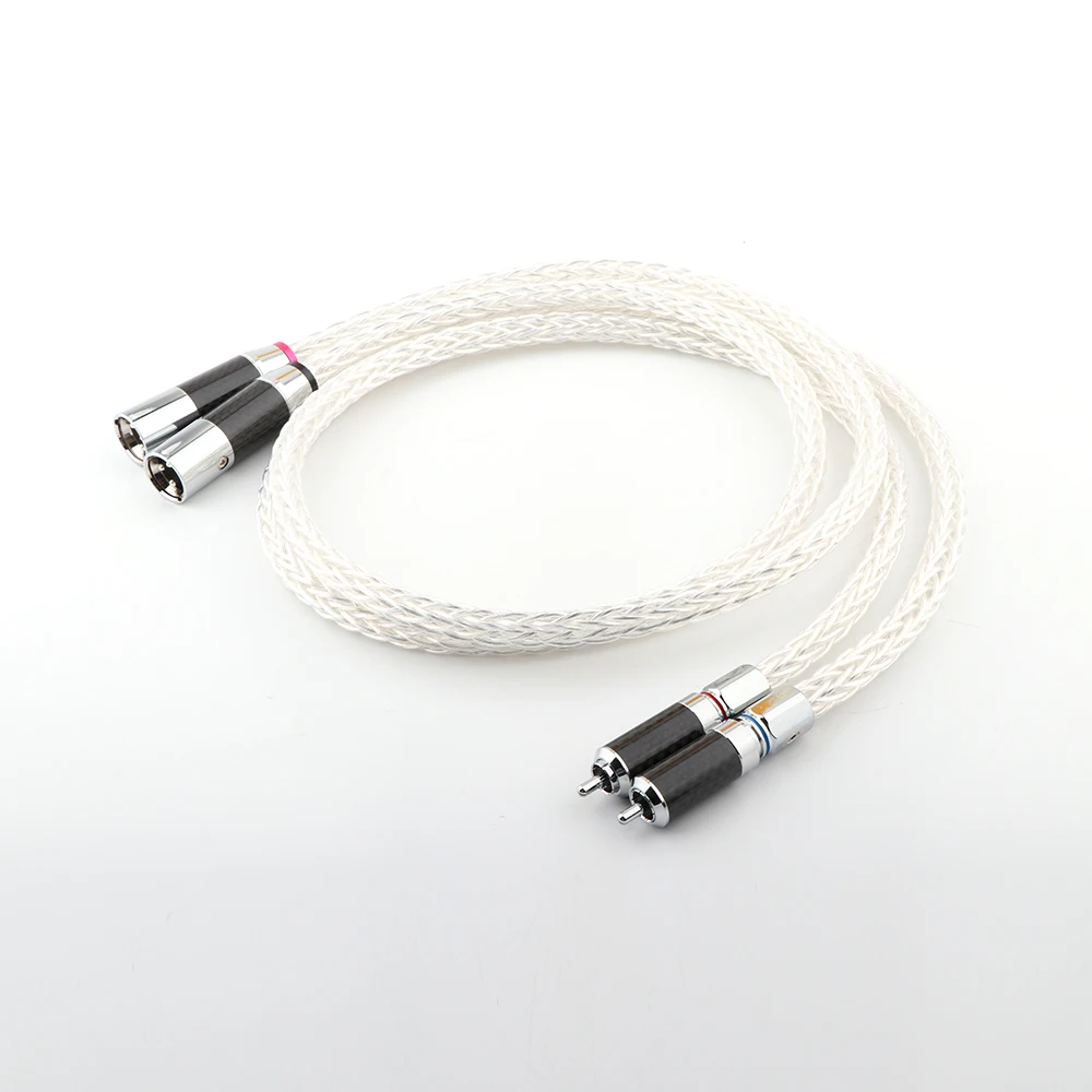 Пара 8AG OCC посеребренный аудиокабель XLR балансировочный кабель RCA штекер к