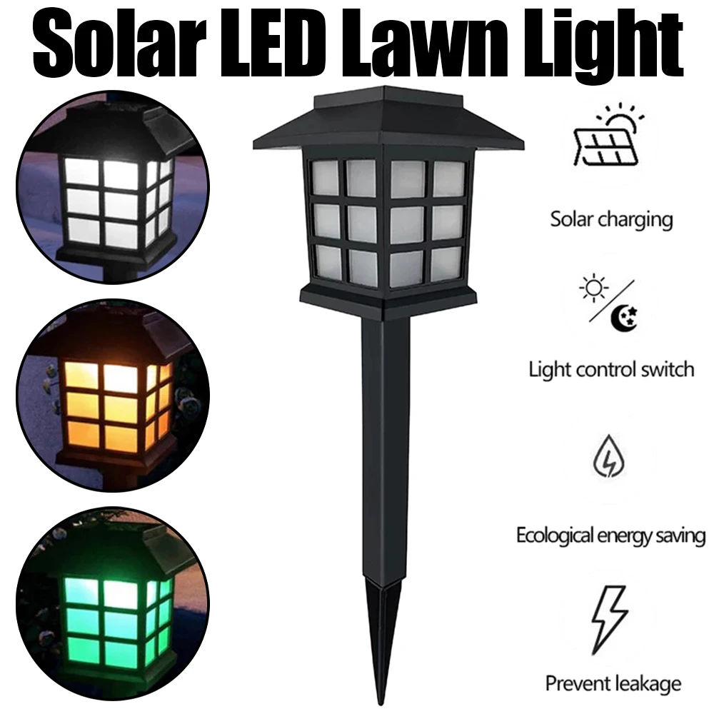 

2pcs Solar LED Lawn Lights Waterproof IP65 Path Lighting Garden Landscape Light for Palace Courtyard Outdoor Decorations