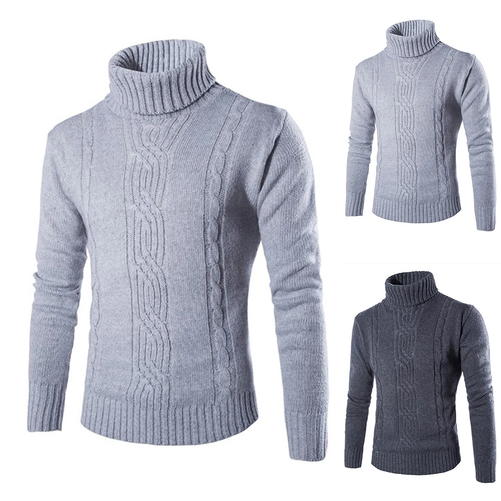 

Теплый Женский трикотажный плотный пуловер с высоким воротом, джемпер, пуловеры, однотонный Повседневный свитер