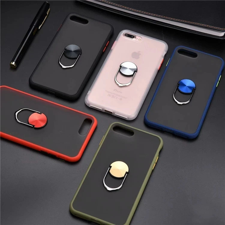 Роскошный чехол подставка с металлическим кольцом для iphone 11 pro max матовый