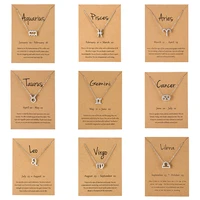 men women 12 horoscope zodiac sign silver color pendant necklace aries leo 12 constellations jewelry kids holiday gifts