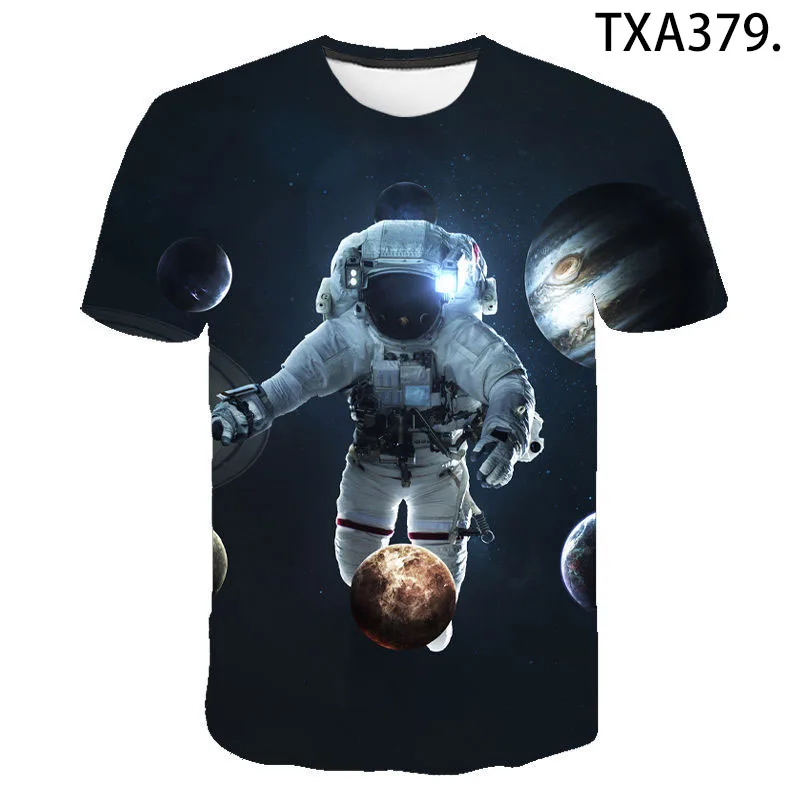 

Summer 2021 3D Printing Pattern Planet Science Fiction Astronaut Street Fashion Large Size T-Shirt